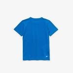 Lacoste Sport Çocuk Bisiklet Yaka Baskılı Saks Mavi T-Shirt