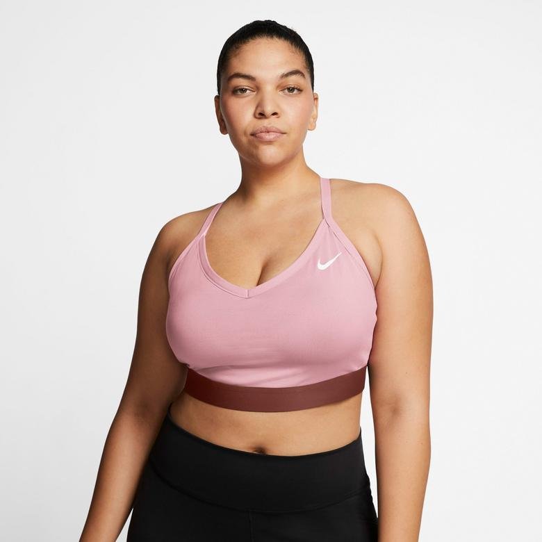 Nike Dri-Fit Indy Büyük Beden Kadın Pembe Sporcu Sütyeni