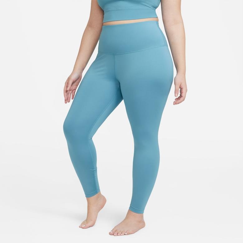 Nike The Nike Yoga 7/8 Büyük Beden Kadın Mavi Tayt