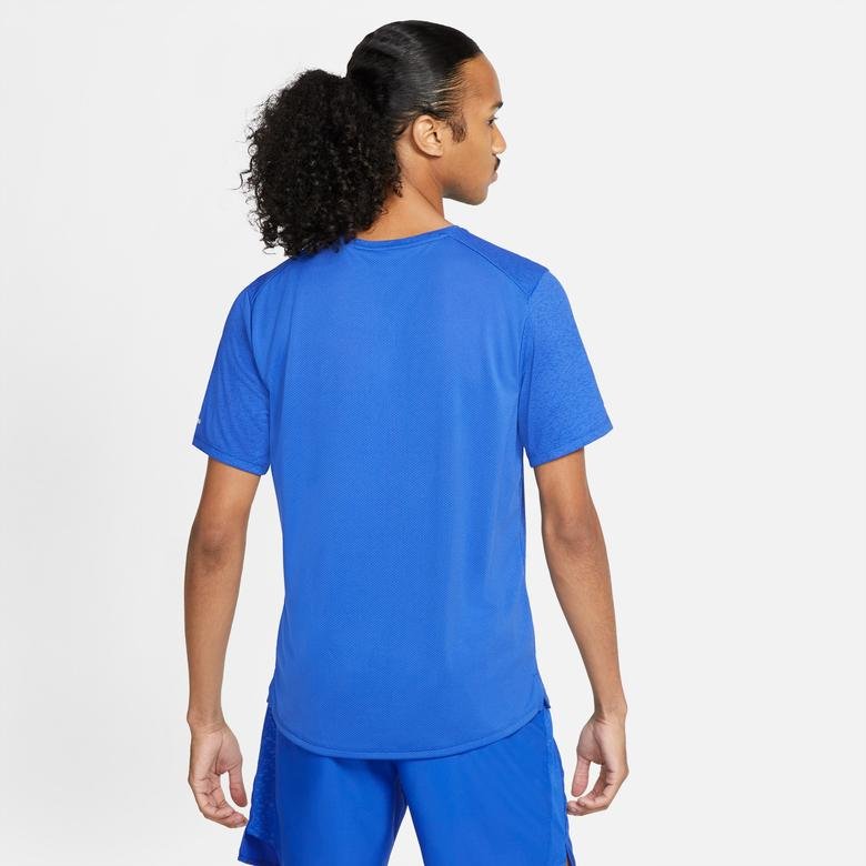 Nike Run Division Dri-Fit Miler Graphic Erkek Mavi T-Shirt
