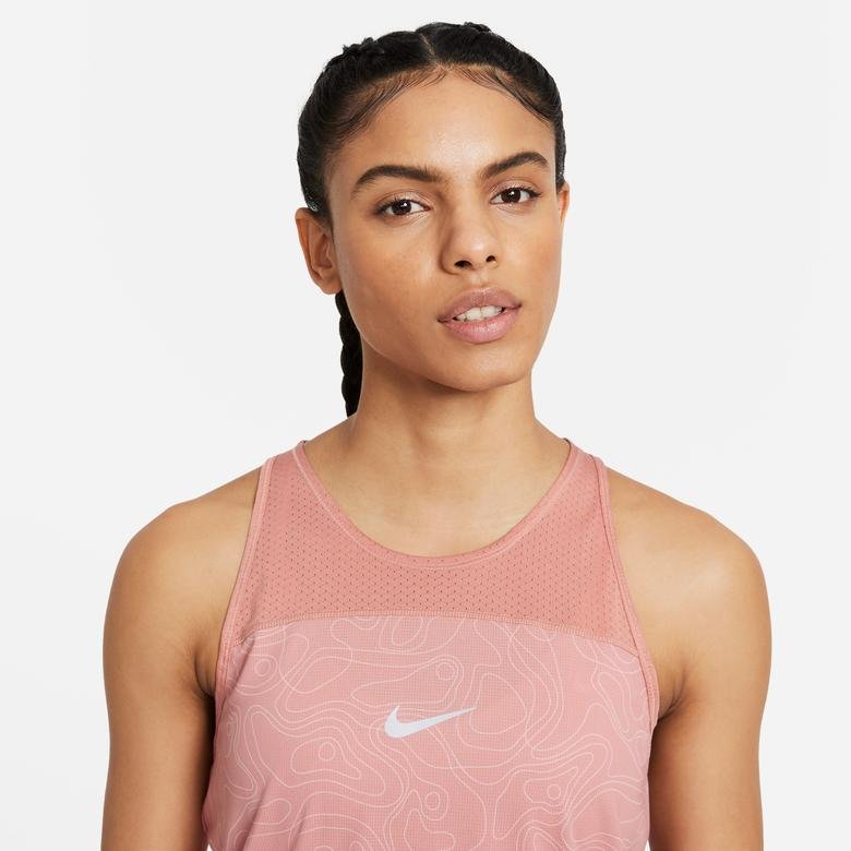 Nike Miler Run Division Taaop Kadın Kırmızı/Pembe T-Shirt