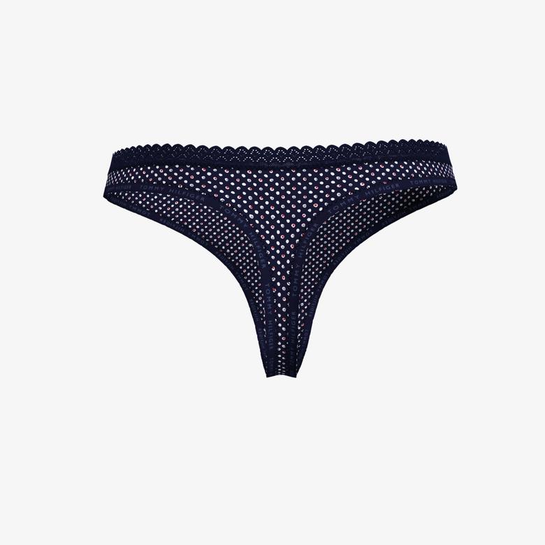 Tommy Hilfiger Print Kadın Mavi Tanga Külot