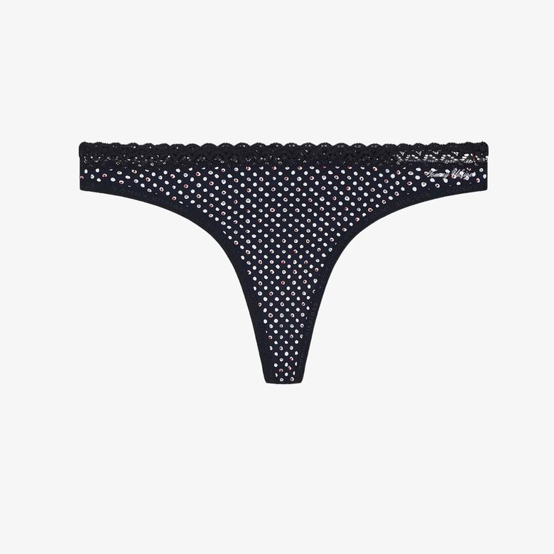 Tommy Hilfiger Print Kadın Mavi Tanga Külot