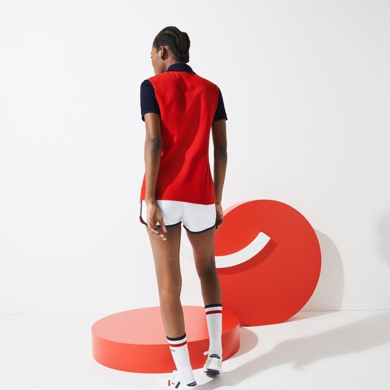 Lacoste X Tokyo Olympics Sport Kadın Renk Bloklu Beyaz - Lacivert Polo