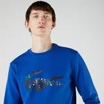 Lacoste Erkek Regular Fit Bisiklet Yaka Baskılı Mavi Sweatshirt