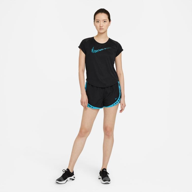 Nike Icon Clash Run Graphic Büyük Beden Kadın Siyah T-Shirt
