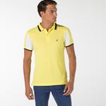 NAUTICA ERKEK SARI BLOK DESENLİ SLIM FIT POLO