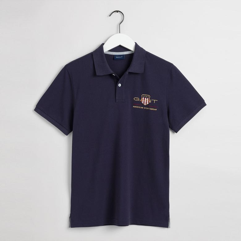 GANT Erkek Lacivert Regular Fit Logolu Polo