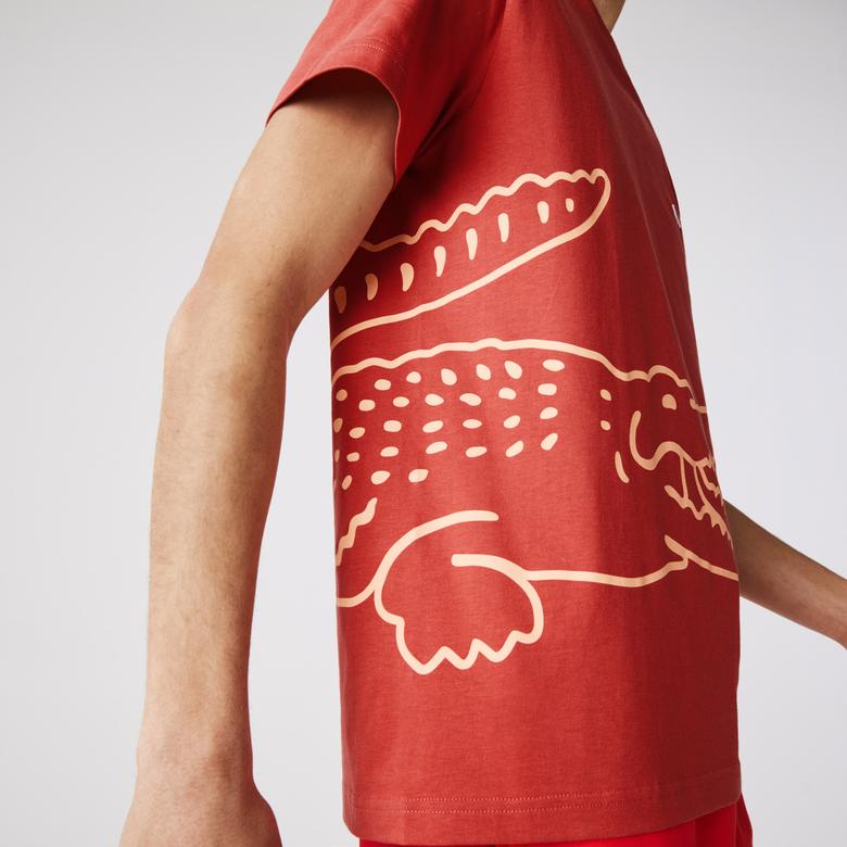 Lacoste Erkek Baskılı Kırmızı T-Shirt