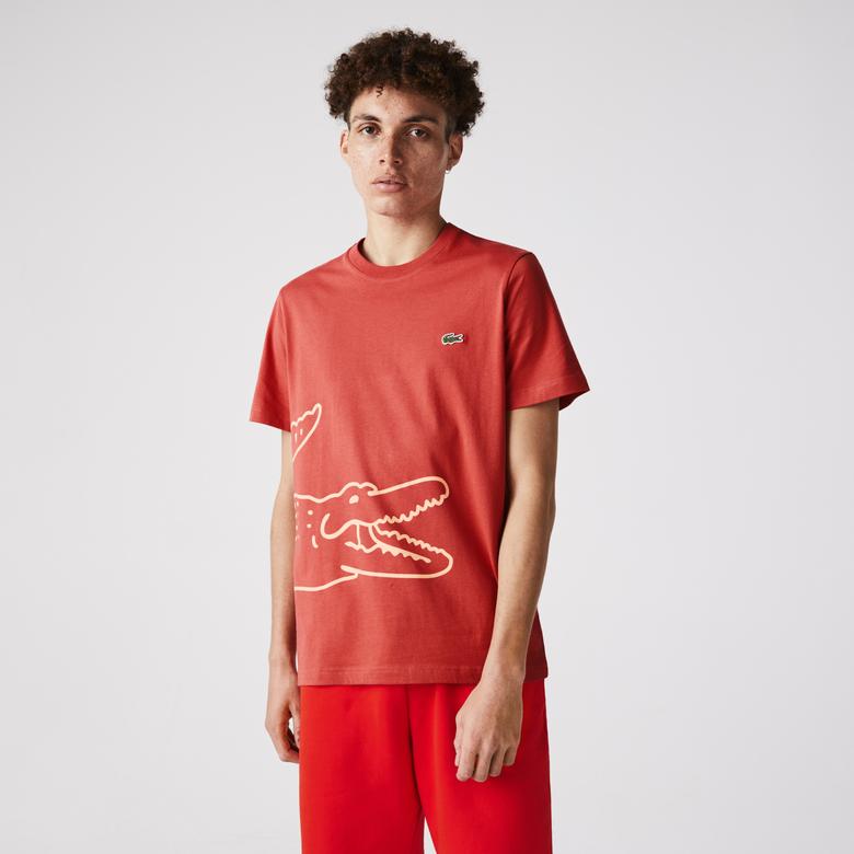 Lacoste Erkek Baskılı Kırmızı T-Shirt