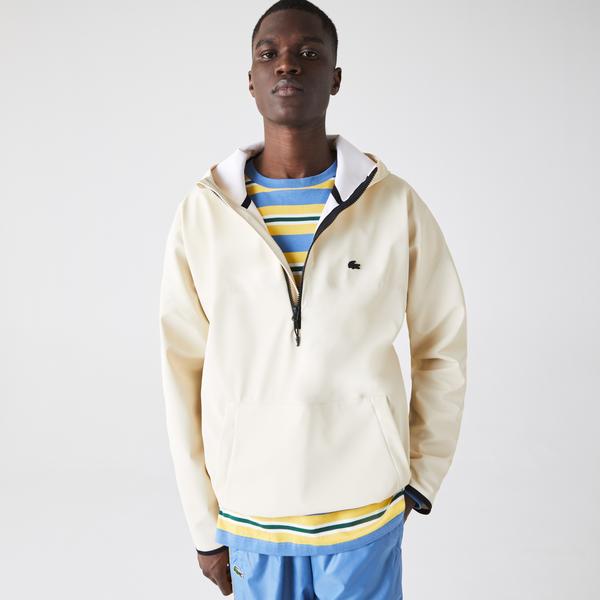 Lacoste Erkek Kapüşonlu Bej Mont