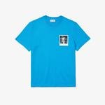 Lacoste Erkek Baskılı Mavi T-Shirt