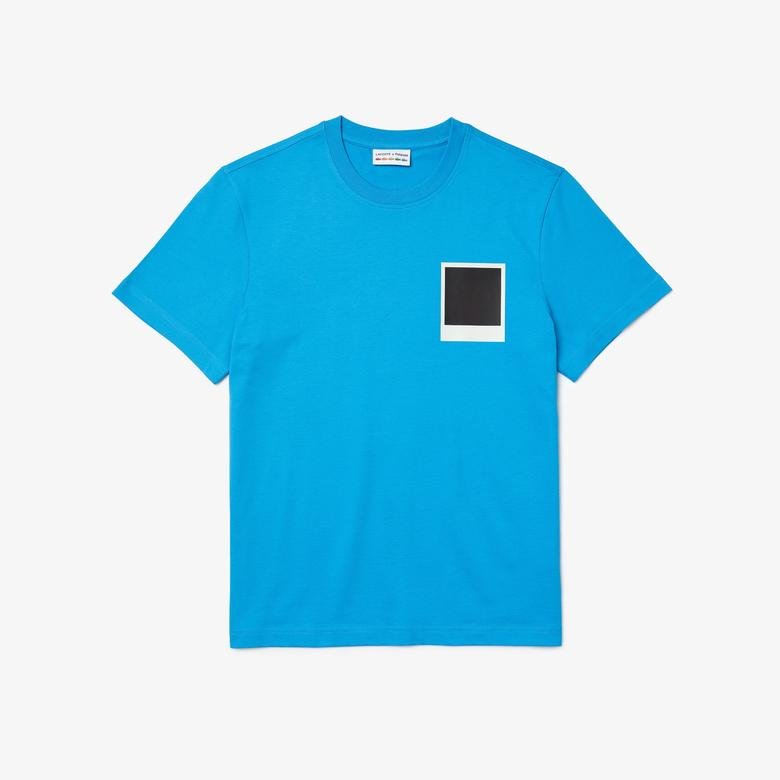 Lacoste Erkek Baskılı Mavi T-Shirt