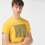 Lacoste Erkek Slim Fit Bisiklet Yaka Baskılı Sarı T-Shirt