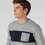 Nautica Erkek Gri Blok Desenli Sweatshirt