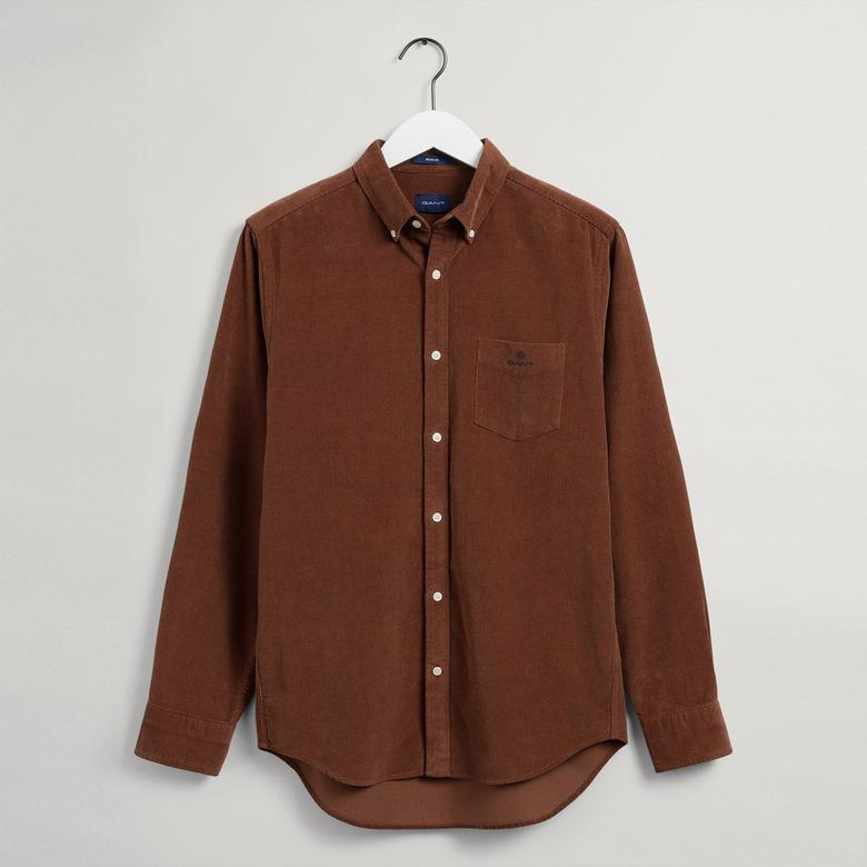 GANT Erkek Kahverengi Kadife Regular Fit Gömlek