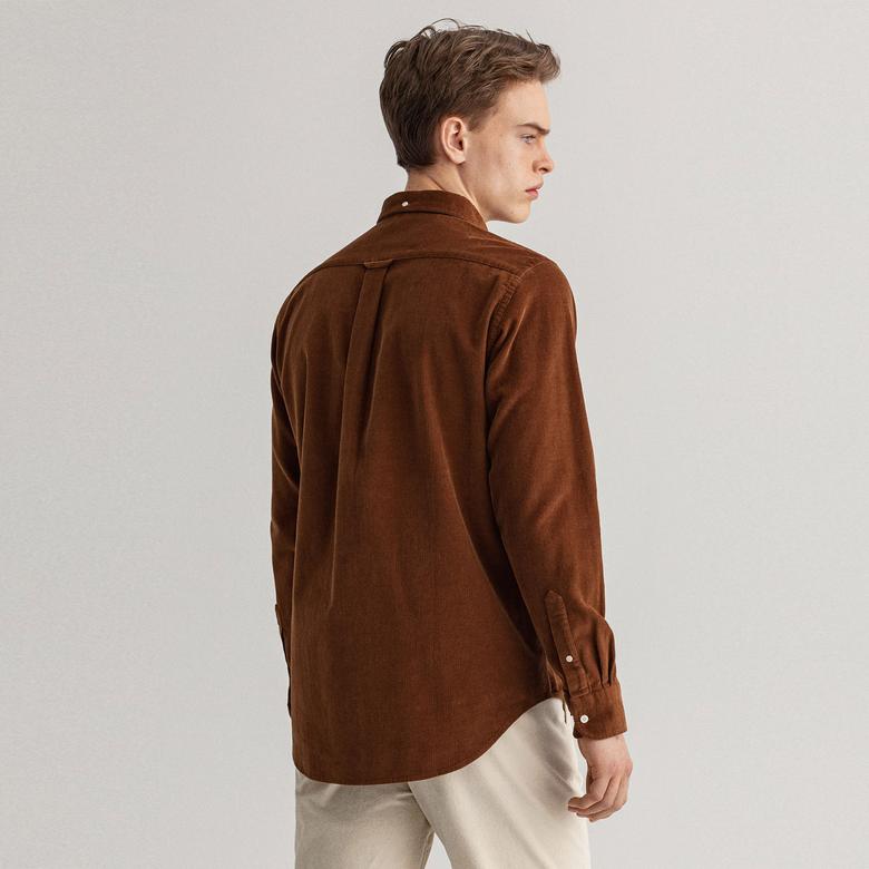 GANT Erkek Kahverengi Kadife Regular Fit Gömlek