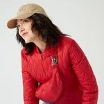 Lacoste Kadın Hakim Yaka Desenli Kırmızı Bomber Ceket