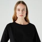 Lacoste Kadın Relaxed Fit Truvakar Kollu Siyah T-Shirt