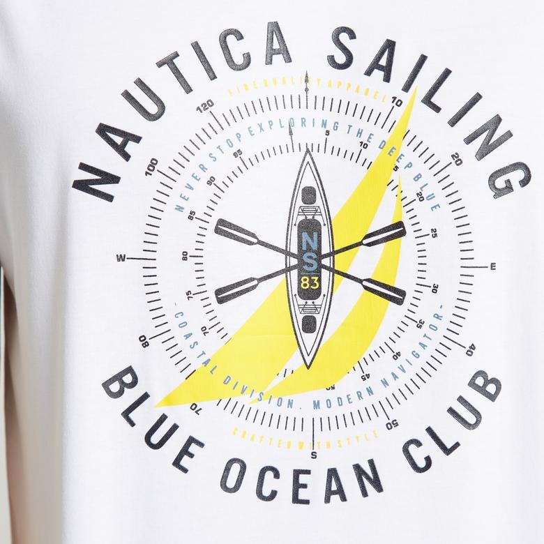 Nautica Standart Fit Erkek Beyaz T-shirt