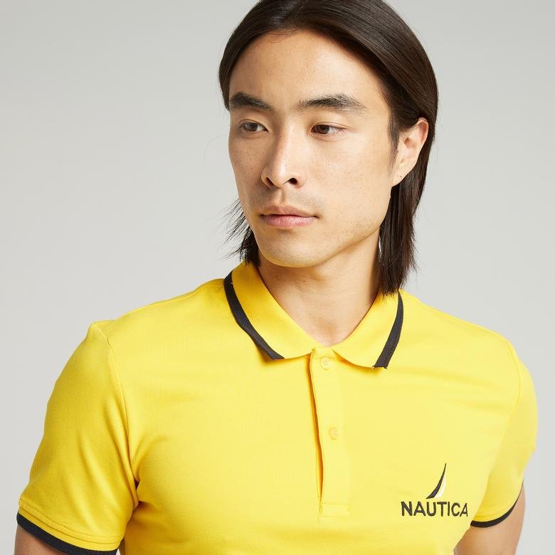 Nautica Slim Fit Erkek Sarı Polo