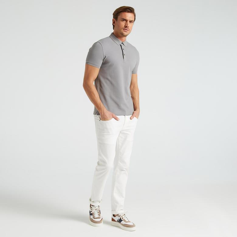 Nautica Erkek Gri Slim Fit Kısa Kollu Polo