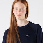 Lacoste Kadın Regular Fit Bisiklet Yaka Desenli Lacivert Sweatshirt