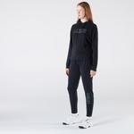 Lacoste Kadın Relaxed Fit Kapüşonlu Baskılı Siyah Sweatshirt