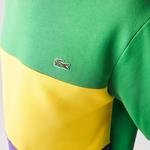 Lacoste Erkek Classic Fit Bisiklet Yaka Renk Bloklu Yeşil Sweatshirt