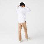 Lacoste Erkek Classic Fit Kapüşonlu Baskılı Beyaz Sweatshirt