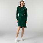 Lacoste Kadın Regular Fit Uzun Kollu Polo Yaka Yeşil Elbise