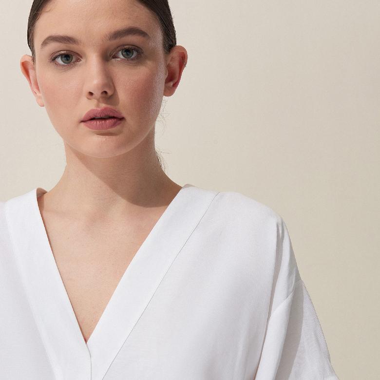 BAQA Oversize Kadın Ekru Bluz