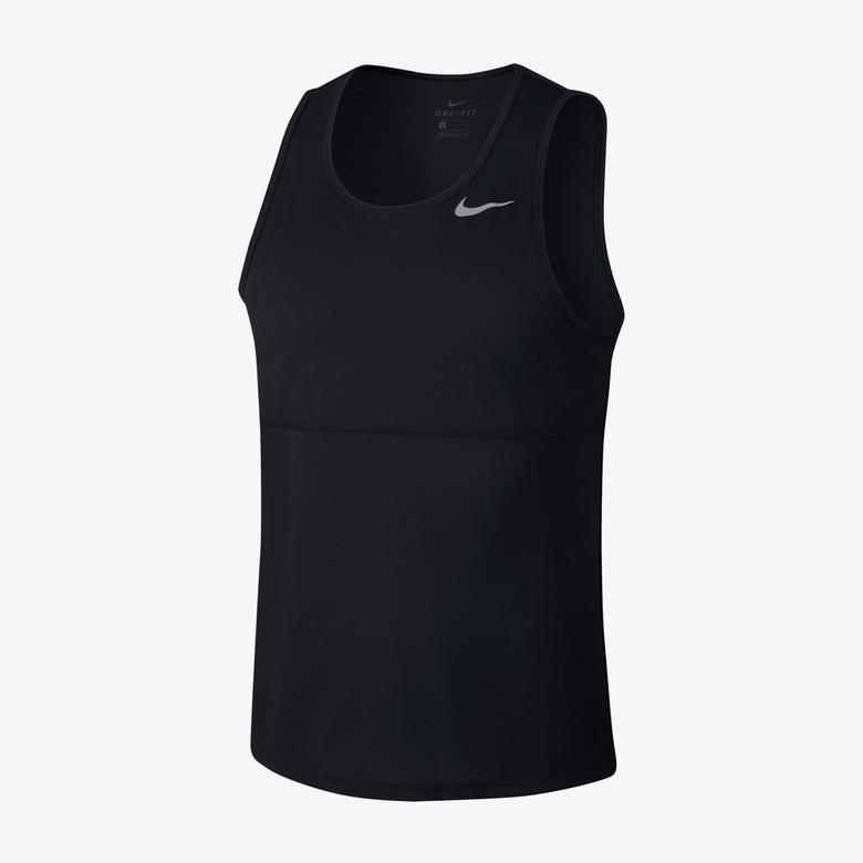 Nike Dri-FIT Run TA Erkek Siyah Kolsuz T-Shirt