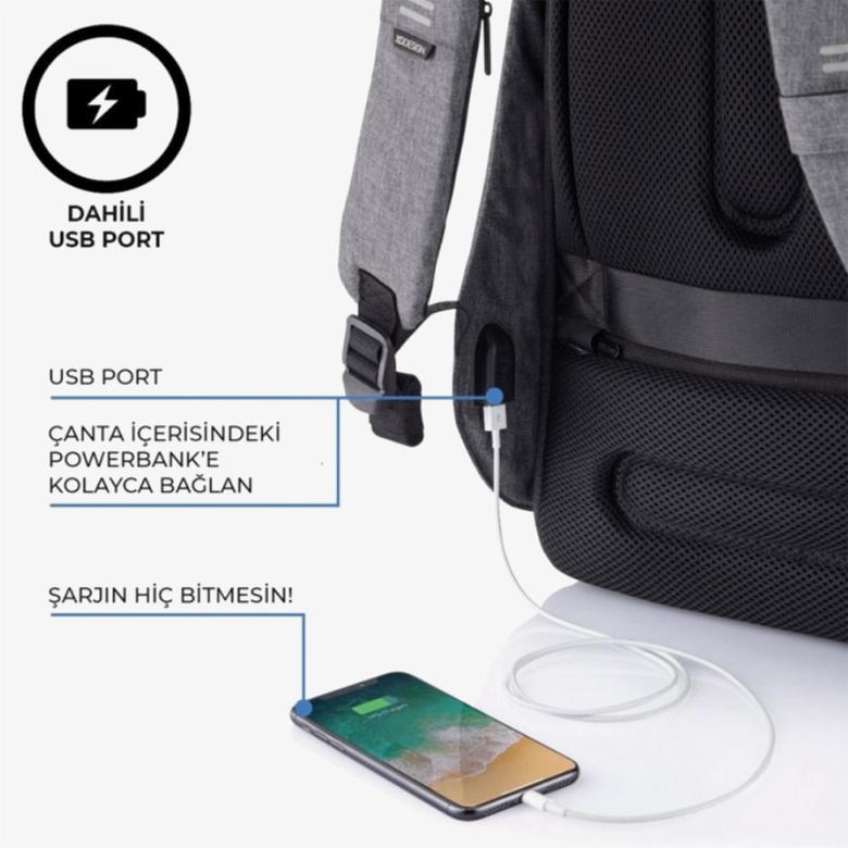 XD Design Bobby Hero Small Unisex Gri Sırt Çantası
