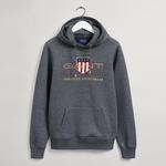 Gant Erkek Gri Regular Fit Kapüşonlu Logolu Sweatshirt