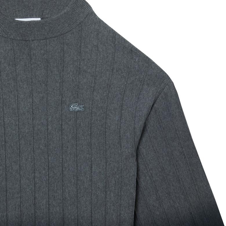 Lacoste Kadın Bisiklet Yaka Degrade Gri Kazak