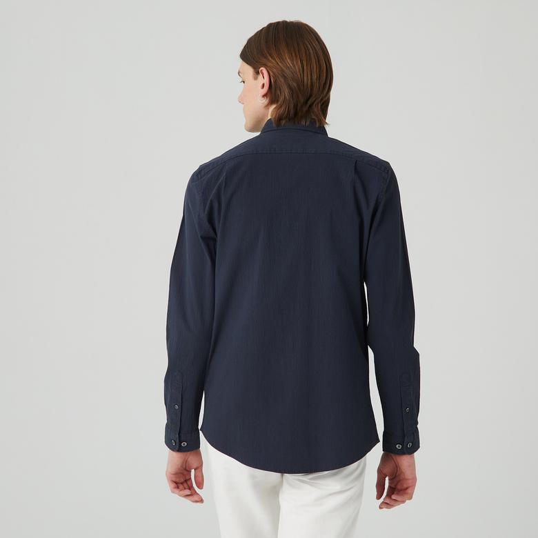 Lacoste Erkek Slim Fit Lacivert Gömlek