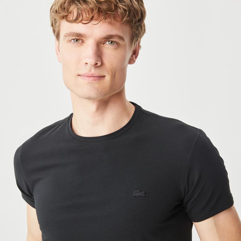 Lacoste Erkek Slim Fit Bisiklet Yaka Siyah T-Shirt