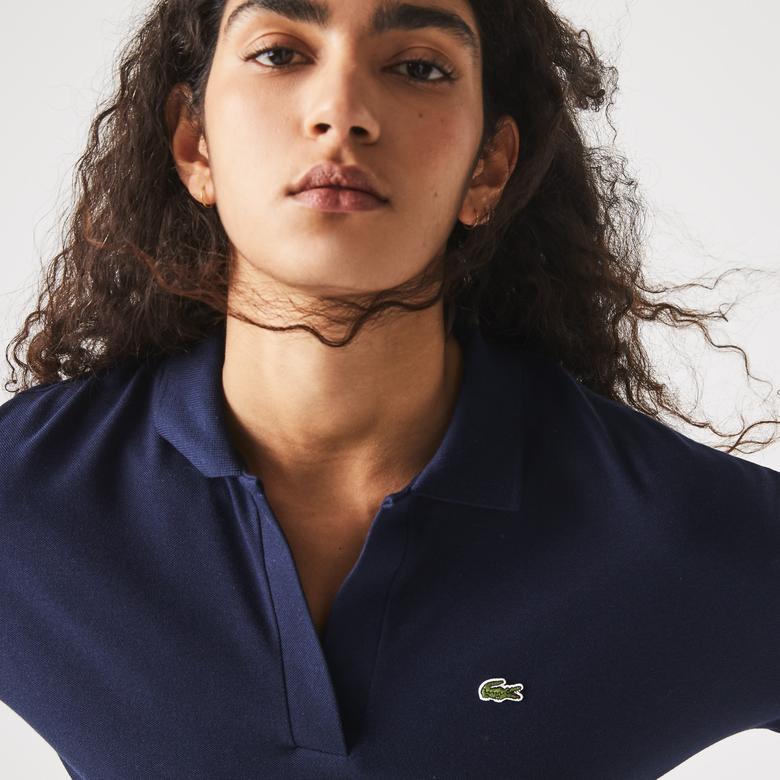 Lacoste Kadın Loose Fit Lacivert Polo