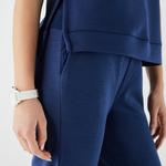 Lacoste Kadın Relaxed Fit Bisiklet Yaka Lacivert T-Shirt