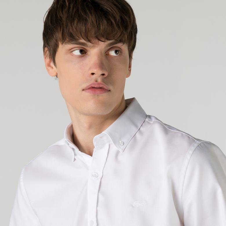 Lacoste Erkek Regular Fit Beyaz Gömlek