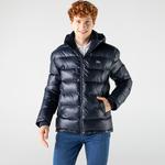 Lacoste Erkek Kapüşonlu Kapitone Lacivert Mont