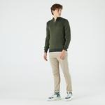 Lacoste Erkek Regular Fit Yarım Fermuarlı  Haki Yün Kazak