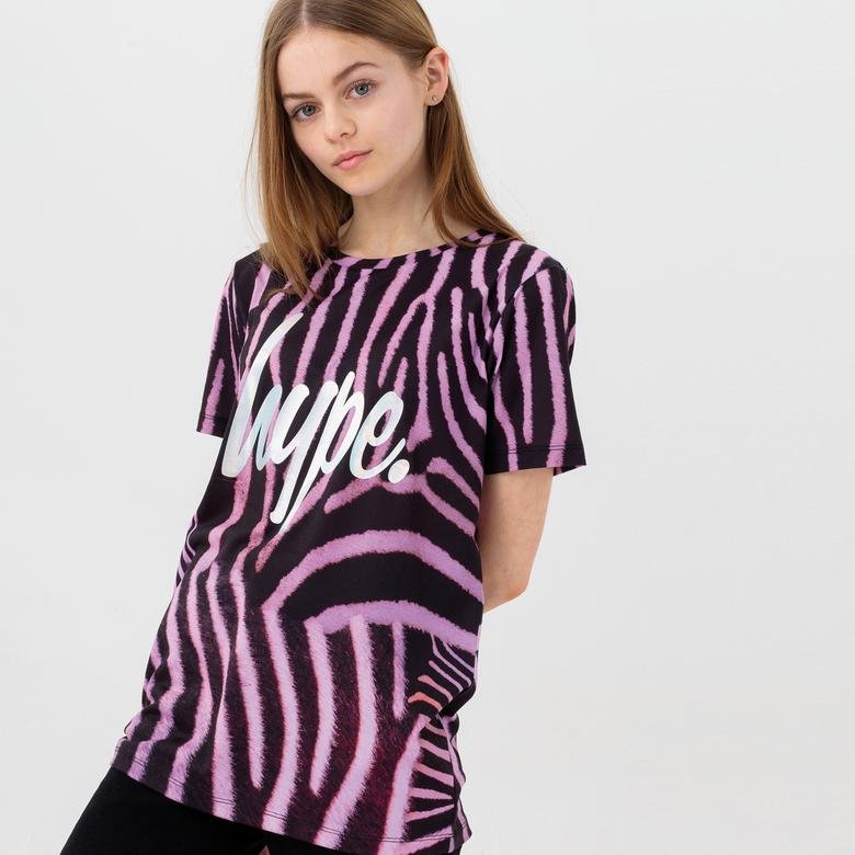 HYPE Zebra Crush Script Çocuk Siyah T-Shirt
