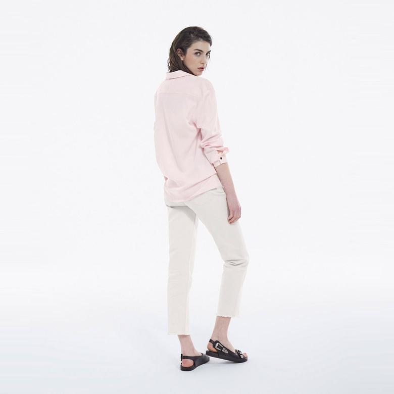 KADIN PEMBE OVERSIZE GÖMLEK