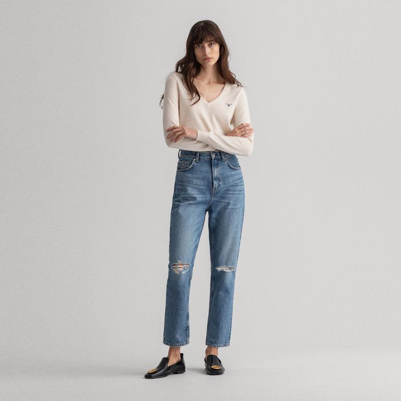 GANT Kadın Krem Regular Fit Triko Kazak
