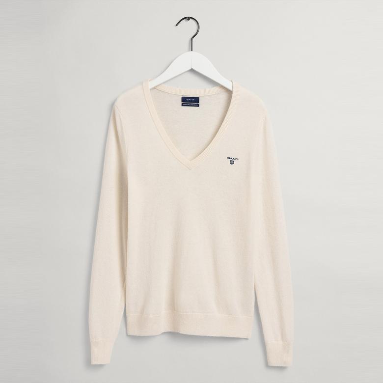 GANT Kadın Krem Regular Fit Triko Kazak