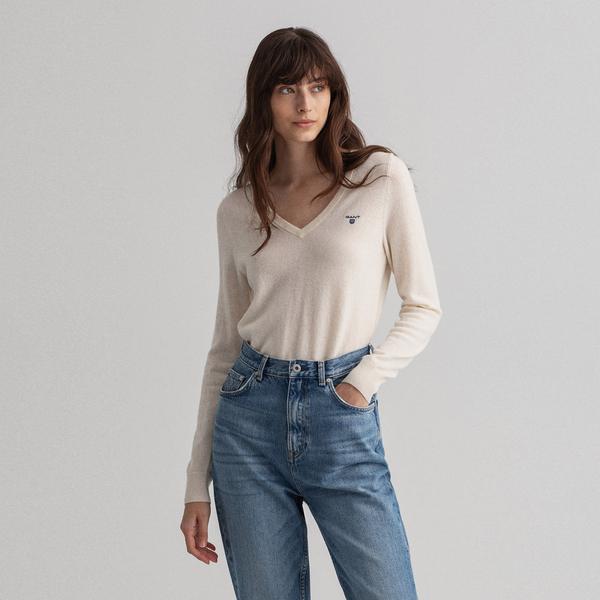 GANT Kadın Krem Regular Fit Triko Kazak