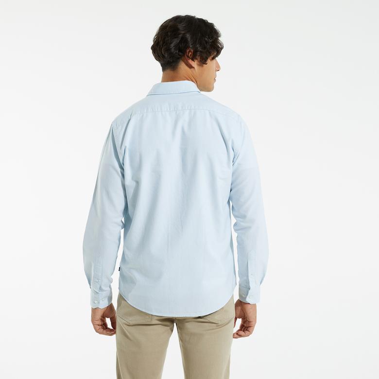 NAUTICA ERKEK AÇIK MAVİ UZUN KOLLU SLIM FIT OXFORD GÖMLEK