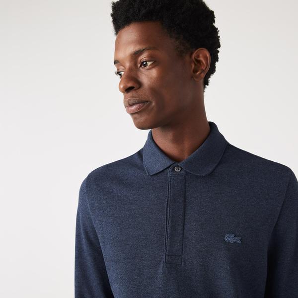Lacoste Paris Erkek Regular Fit Uzun Kollu Lacivert Polo